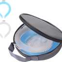 2PCS Neck Cooling Tube, with Insulated Bag, Wearable Ice Coolers Ring Keep Body Cool in Heat/Hot Weather,Reusable Neck Frozen Wraps for Summer in/Outdoor Sports.(Blue+White)