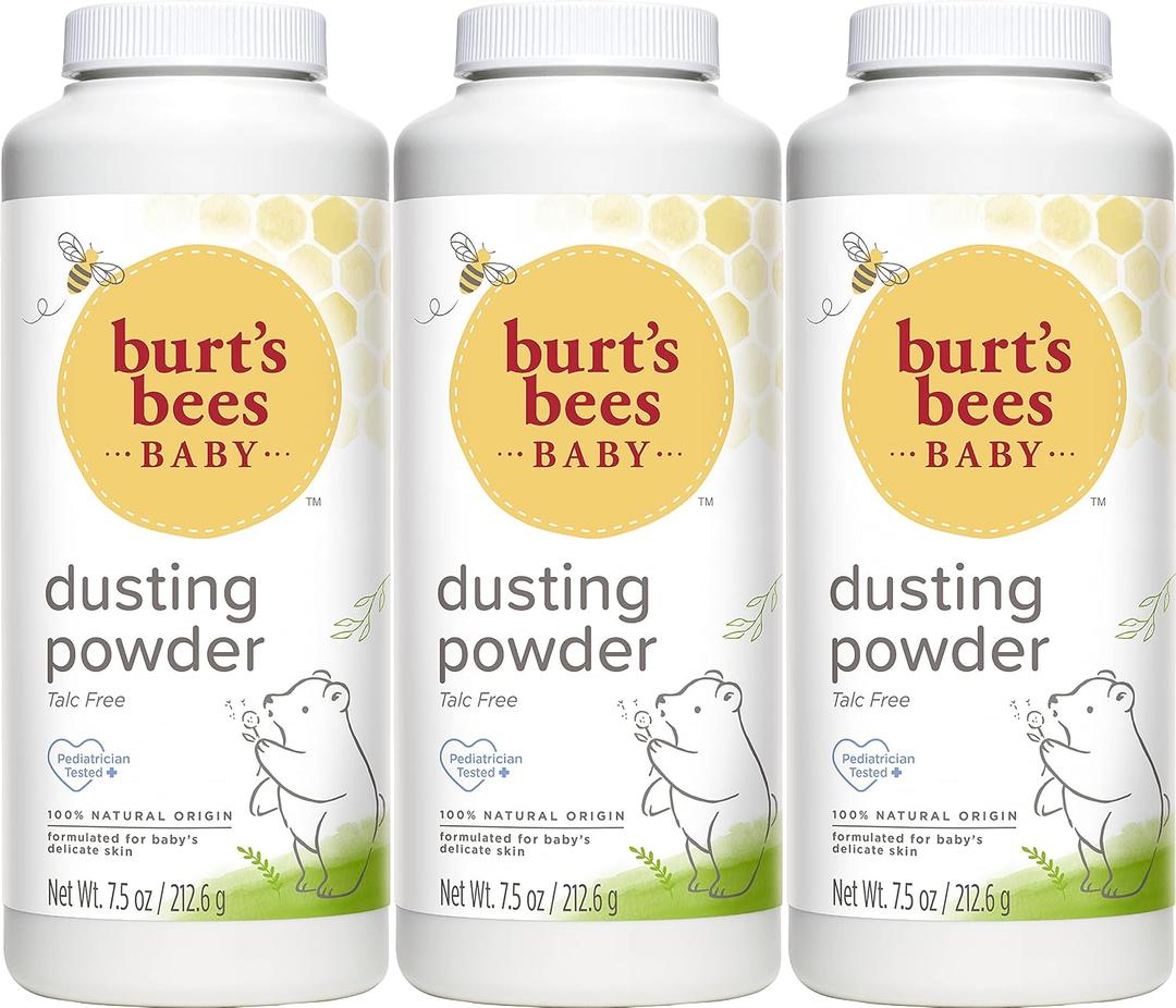 Burt's Bees Baby Powder, Hypoallergenic Dusting Powder, Non-Irritating, Calming Skin Care, All Natural, Talc Free,7.5 Ounce (Pack of 3)