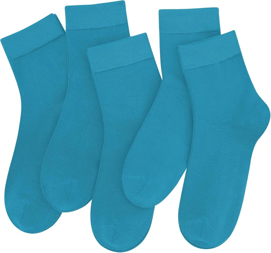 SERISIMPLE Women Thin Viscose Bamboo Socks Crew Lightweight Above Ankle Casual Dress Sock For Ladies Bootie Trouser 5 Pairs