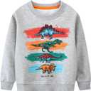 Baby Toddler Boy's Cotton Crewneck Sweatshirt Christmas Clothing 1-7Y (Gray)