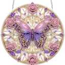 SKRYUIE Hanging Diamond Art Kits for Adults Pendant Butterfly, Special Shaped Crystal DIY Diamond Painting Kit, Acrylic Board Wreath Pendants Double Sided, Home Decor 7.48 x 7.32 Inch c8 (colorful-26)