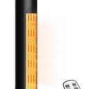 Space Heater for Indoor Use, 34" Space Heater for Large Room, 1500W Tower Heater with Remote, Adjustable Thermostat, 12H Timer, 70° Oscillation, Overheat & Tip-Over Protection, Black