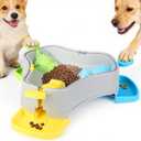 Dog Puzzle Toy, 3-in-1 Interactive Dog Puzzle Toys Press-Type Dog Treat Dispenser Toy Dog Enrichment Toy No-Slip Slow Feeder Interactive Brain Training Toys for Smart Dog Cats, 3 Colors