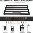 LEKATO Pedalboard, Pedal Board with Built-in Power Supply, 19x12.2x1.8" 2.97LB, Aluminium Alloy Guitar Pedal Board with Carry Bag, Pedal Cables, Adhesive Hookside Tape