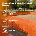 Orange Safety Fence 4x100 ft, Construction Barrier Fence with Built-in Top Rope & 50 Zip Ties, Woven HDPE Temporary Mesh Fencing for Snow Fence, Driveway Marking, Road Warning, Crowd Control