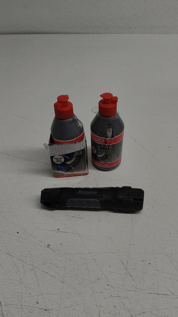 Lot of 3 For Car (2 Bell Tube Sealant Flat Blocker 100 8 Oz  & 
Energizer Hc-550 LED Flashlight