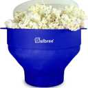 The Original Salbree Collapsible Silicone Microwave Popcorn Popper Maker Machine, Microwavable Bowl Holds 16 Cups, Uses Hot Air and Oil Always Optional - (Blue)