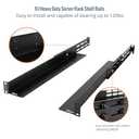 Tecmojo 1U Universal Rack Mount Rails,4-Post Server Rack Shelf Rail with 20.9"-32" Adjustable Depth Fit for Non-Rack Mountable Server/Networking/AV/IT Equipment