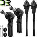 4PCS Front Inner and Outer Tie Rod Ends for 2001-2010 Chevy Silverado GMC Sierra 1500 2500, Chevy Suburban Avalanche, GMC Yukon XL, Hummer H2 Inner and Outer Tie Rod End ES3488 ES3609