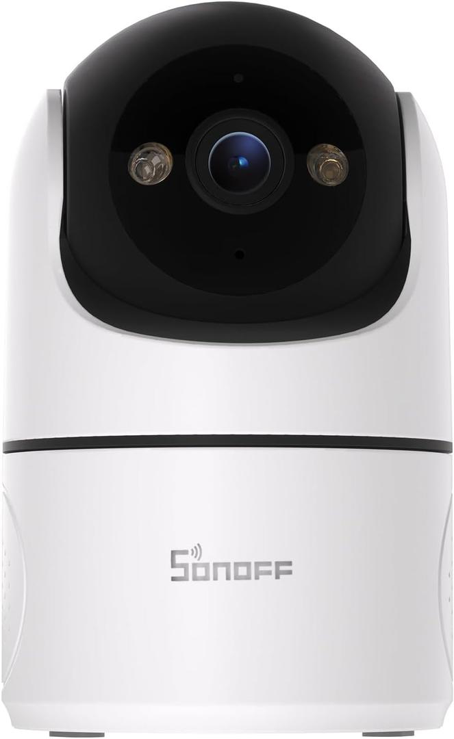 SONOFF Indoor Security Camera 1080P, CAM-PT2 Pan Tilt WiFi Camera with 360 View, Motion Tracking, Color Night Vision, 2-Way Audio, Privacy Mode, Compatible with Alexa & Google Home