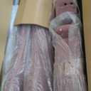 A&B Home 25" x 37" Set of Two Bundle of 7 Pink Blush Velvet Armless Dining Chairs With Gold Nail Head Trim