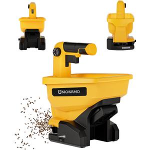 Uniqwamo Handheld Power Spreader Compatible for Dewalt 20V/60V Li-ion Battery, Year-Round, Grass Seeds, Rock Salt (Battery not Included) (Yellow)