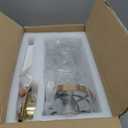 LKFGLF Modern Brass Large Glass Kitchen Island Pendant Light, 6'' Brass Clear Adjustable Island Pendant Lights,1 Light Indoor Pendant Light, for Kitchen Dining Bathroom