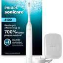 Philips Sonicare 4100 Rechargeable Electric Toothbrush, Advanced Plaque Removal, Pressure Sensor, Includes Brush Head Case, White BD5002AZ