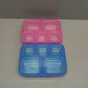 Freshmage Stainless Steel Snack Containers - 2 Pack, BPA-Free Lunch Bento Box with 5 Compartment, Reusable Food Storage Snackle Box for School, Work, and Travel, Dishwasher Safe (Pink/Blue)