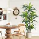 6Ft Dracaena Plant Artificial Tree Fake Tropical Floor Plants Potted (Real Touch) Artificial Silk Tree Leaf Faux Trees Black Tall Planter for Home Office Living Room Indoor Outdoor Decor（1Pack）