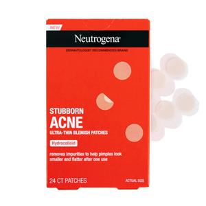 Neutrogena Stubborn Acne Ultra-Thin Patches for Acne-Prone Skin - Hydrocolloid Overnight Blemish Patch for Clear Skin, 24 Patches