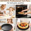 DATANYA Tart Pan 9 Inch Tart Pans Removable Bottom, Non-Stick Quiche Pan Carbon Steel Heavy Duty Pie Pan 9 Inch Tart Pan Loose Bottom, extra high of 1.2 Inches