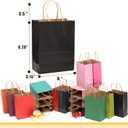 qiqee 32-Packs Paper Bags with Handles Bulk 8.26"6"3.15" Small Gift Bags 16 Different Senior Color Bags Multiple UsesSmall Size