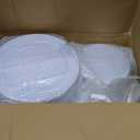 FLOWERCAT 200PCS White Plastic Plates Disposable Plates for Party - Heavy Duty Plastic Plates - 100 10" Dinner Plates and 100 7" Salad Plates for Wedding & New Year Parties and Events