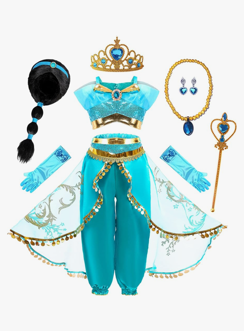 Arabian Princess Fancy Costume for Girls Halloween Dress Up, 7 Years