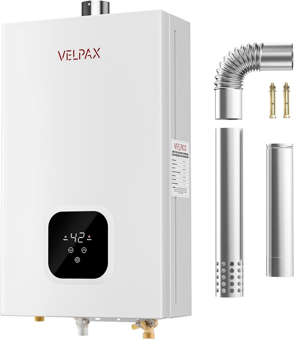 Propane Tankless Water Heater, 4.21GPM 16L Indoor,Constant Propane Water Heater,Instant Hot Propane Gas Water Heater with Fahrenheit Digital Display,Multi-Protection