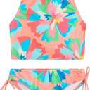 Kanu Surf Girls Daisy UPF 50 Beach Sport Halter Tankini 2-Piece Swimsuit (4, Kiana Coral)