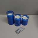 NURADA Flameless Candles: LED Pillar Acrylic Battery Candles with Remote and Timer for Wedding Party Romantic Decor - Pack of 3 Blue (4"x5"x6")