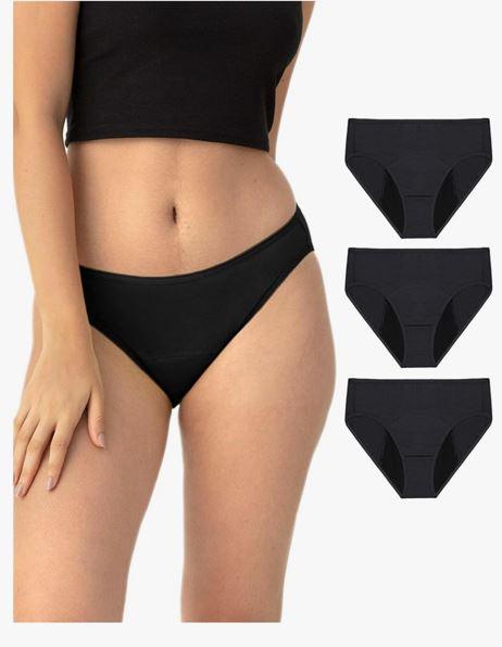 Neione Period Underwear Menstrual Panties Comfortable Modal Bikini Cheeky Briefs for Women Girls Size S