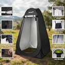 Portable Camping Toilet Tent, 3.9x3.9x6.2ft Pop-Up Privacy Shelter, Instant Shower & Dressing Room for Outdoor Beach, Hiking, Fishing or Emergency Use Waterproof, 46.8" L x 46.8" W x 74.4" H