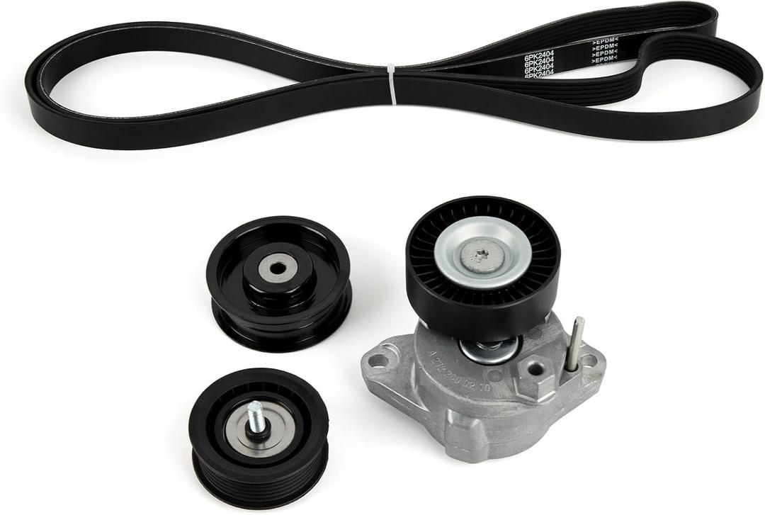 Tykick Idler Pulley and Belt Tensioner Kit Serpentine Belt Kit for Mercedes-Benz C300 C350 CLK350 E350 GL450 GLK350 ML350 S550 SL550 SLK350 2005-2011 Replaces 2722021419272202101927220002706PK2404