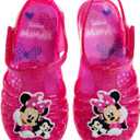 Disney Minnie Mouse Jelly Sandals - Slip On Slides Water Pool Beach Sandal for Girls - Pink Glittler (Size 12 Little Kid)