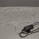 Tujoe 30" x 21" Happy Birthday Neon Sign Large Happy Birthday LED Neon Light Signs with Dimmable Switch 12V Power Adapter for Party Wall Decoration Bar Rave Home Decor Backdrop(Cold White,30" x 21")