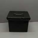 Pendaflex Portable File Box with File Rails, Simple Document Storage, File Bin for Home and Office, Hinged Lid with Double Latch Closure, Black, 3 Black Letter Size Hanging Folders Included (41742AMZ)