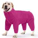 ROZKITCH Dog Thermal Bodysuit, Pet Windproof Warm Cold Weather Jacket Vest Cozy Jumpsuit Apparel Outfit Clothes for Large Giant Dog Walking Hiking Sleep Pink 3XL