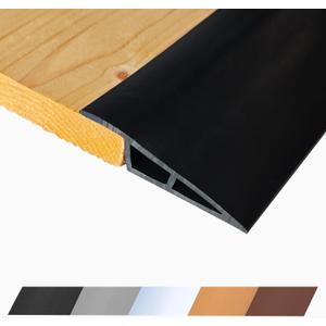 1/2" to 3/5" Height Threshold Ramp - Rubber Threshold, Floor Transition Strip, Wheelchair Ramp, Door Strip, Carpet to Tile Strip (Black, 40 inches)