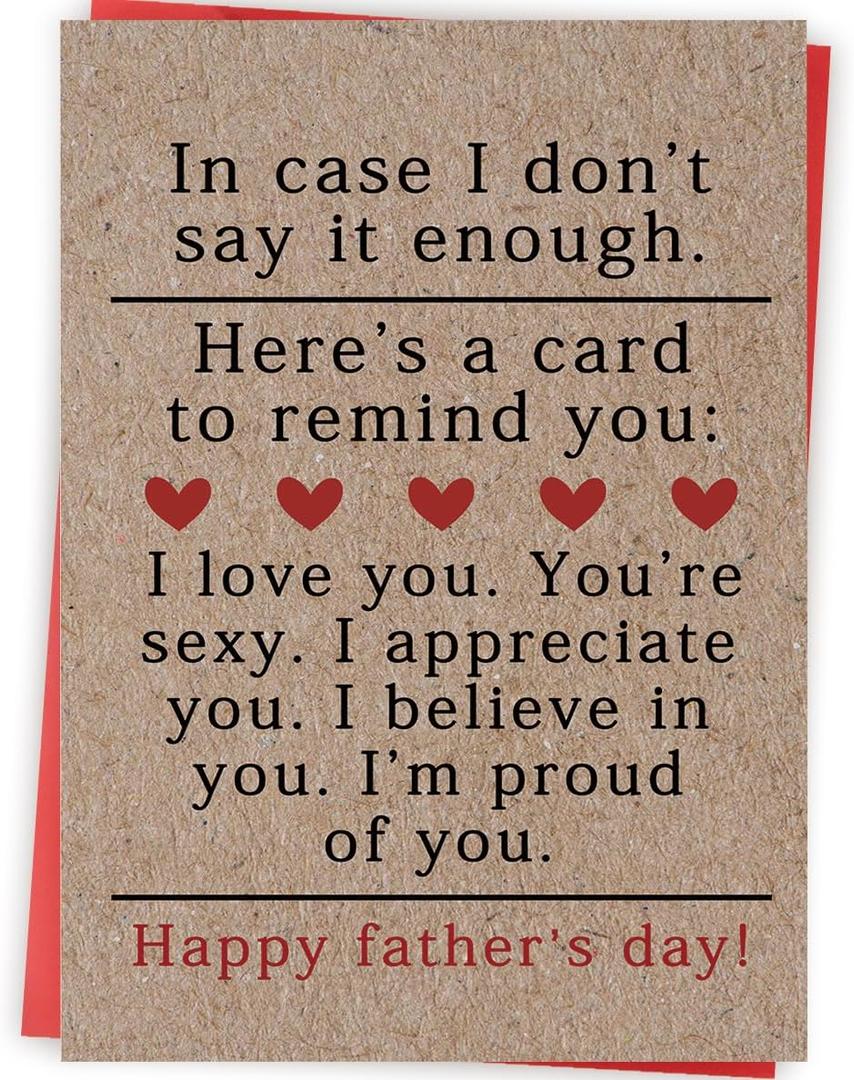 4 x Sweet Fathers Day Cards Gifts for Boyfriend Husband, Happy Father's Day Cards Gifts from Wife Girlfriend, Wonderful Father's Day Card to My Favorite Father, Love Card