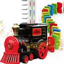 Domino Train Toys Games for Kids - Automated Dominoes-Placing Model Train for Toddlers Age 3-4 Montessori Toys for 3-4 Year Old boy (Black)