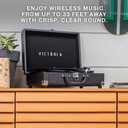 Victrola Journey Bluetooth Portable Suitcase Record Player  with Built-in Speakers, 3 Speed Vinyl Record Player, RCA Out, Headphone Jack (Black)