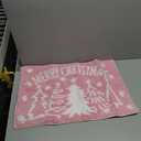 QIONG MENG Christmas Rug Pink Christmas Decorations Bathroom Rugs Christmas Decorative Bath Mat Xmas Winter Bathroom Mat Doormats 17 x 27 Inch for Tub Home Living Room