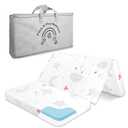 Trifold Pack and Play Mattress - 38"x26" Dual-Sided Memory Foam Pack N Play Mattresses Pad - Foldable Portable Travel Baby Crib Mattress with Breathable Removable Cover