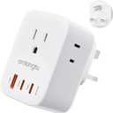 UK Adapters for Travel, US to UK Type G Plug Adapter with 20W USB-C & 3 AC Outlets, Ireland Power Adapter Converter for USA to England London Scotland British Dubai Hong Kong Singapore Qatar Kenya