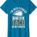 I'm into Fitness Fit'ness Taco in My Mouth T-Shirt (Blue, XS)