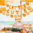 Little Cutie Baby Shower Decorations, Orange Theme Baby Shower Party Supplies, with Orange Balloons, Cupcake Toppers, Tablecloth
