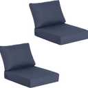 23.5"x27" Outdoor Deep Seat Patio Cushions Set of 2, Deep Seat Bottom Resilient Foam Filling Water-Resistant Stain-Resistant UV Resistant Weather Resistant with YKK Zippers, Sky