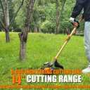 14" Electric Weed Wacker, 4 in 1 Cordless String Trimmer/Lawn Edger/Lawn Mower/Brush Cutter with Steel Gears, 2×21V 6.0Ah Batteries & Charger, Lightweight Grass Trimmer for Yard Garden