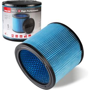 Shop-Vac High Performance 90350/90304/90344 Cartridge Filter, Fits most 5-16 Gallon Shop-Vac Wet/Dry Vacuums, High Efficiency Nanofiber Filtration Paper, Reusable, 1 Pack