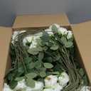Hotop 80 Pcs Rose Artificial Flowers Bulk with Long Stem, Silk Roses Realistic Fake Flowers Bouquet for Wedding Table Centerpieces Bridal Shower Party Home Decorations(White)