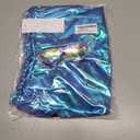 Perfashion Girls Metallic Wrap Skirt Sparkly Dance A-Line Elastic Waist Skirt with Sunglasses 3-13 Years (Blue-454)