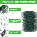Chicken Wire for Floral Arrangements 3.94 x 118 Inch Green Mesh Hexagonal Iron Wires for Crafts Galvanized Poultry Garden Fencing DIY Decoration